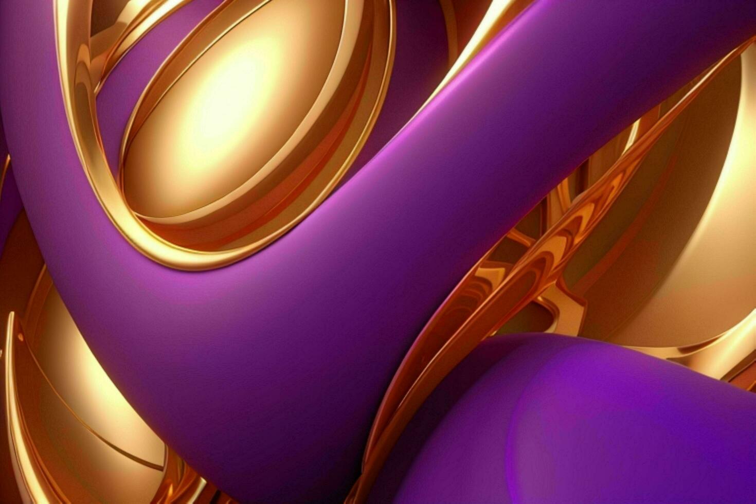 AI generated 3d rendering luxury bold purple and golden abstract background. Pro Photo