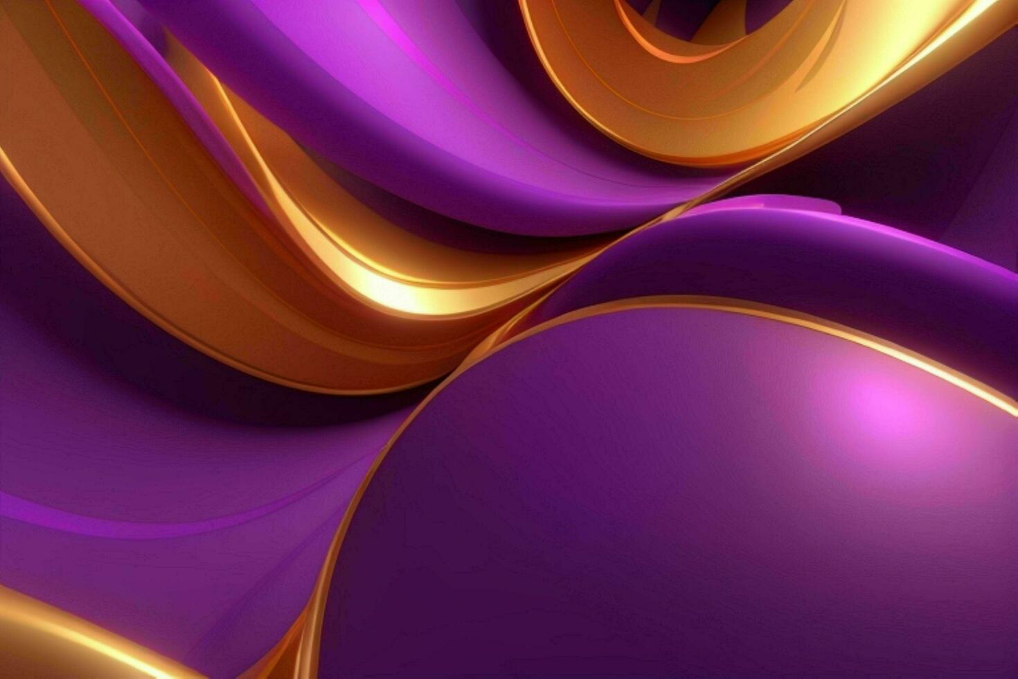 AI generated 3d rendering luxury bold purple and golden abstract background. Pro Photo