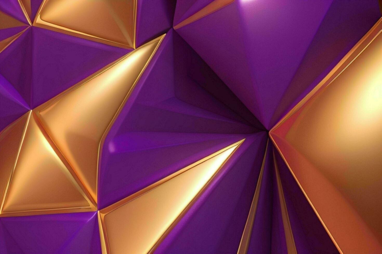 AI generated 3d rendering luxury bold purple and golden abstract background. Pro Photo