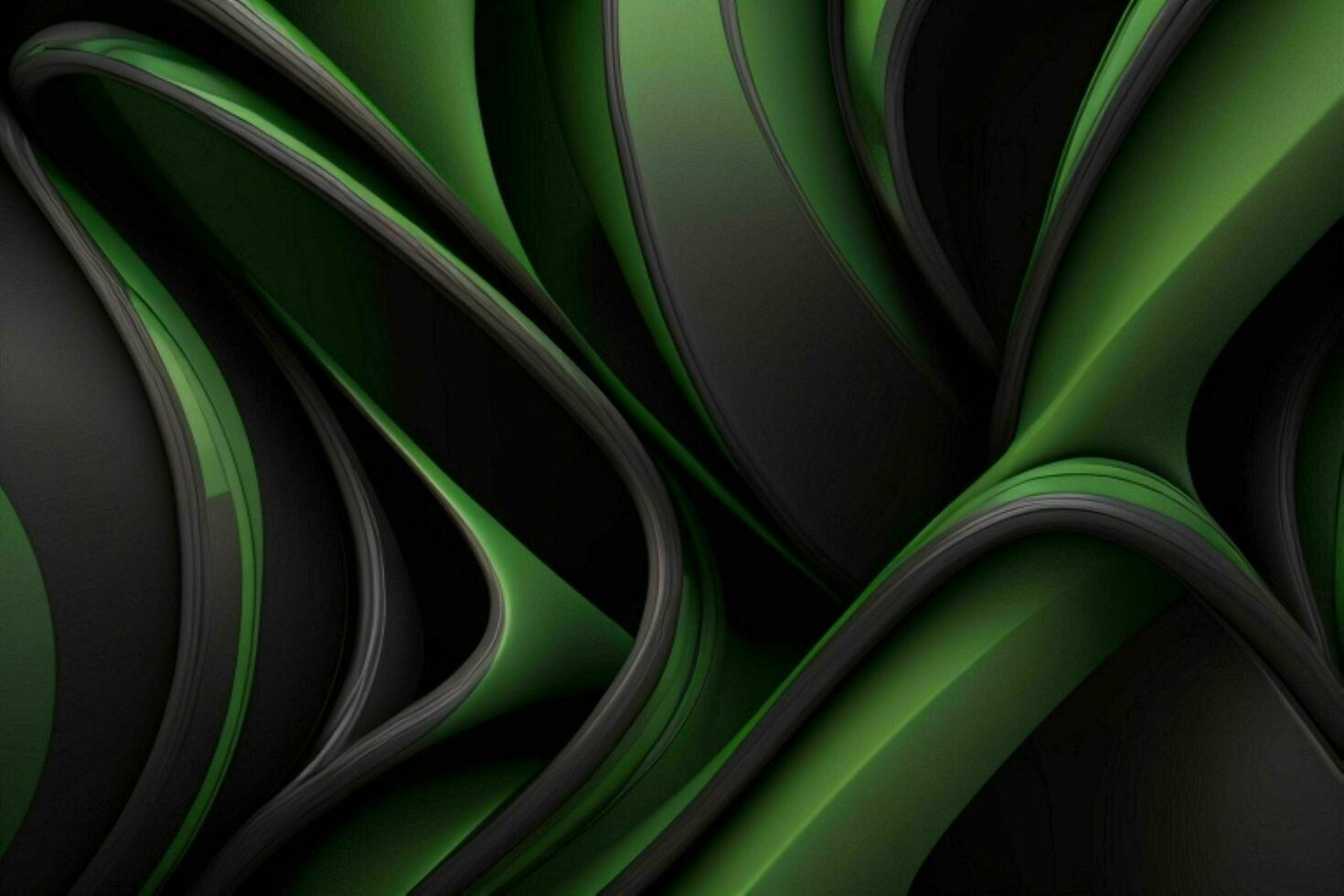 AI generated 3d rendering luxury green and black abstract background. Pro Photo