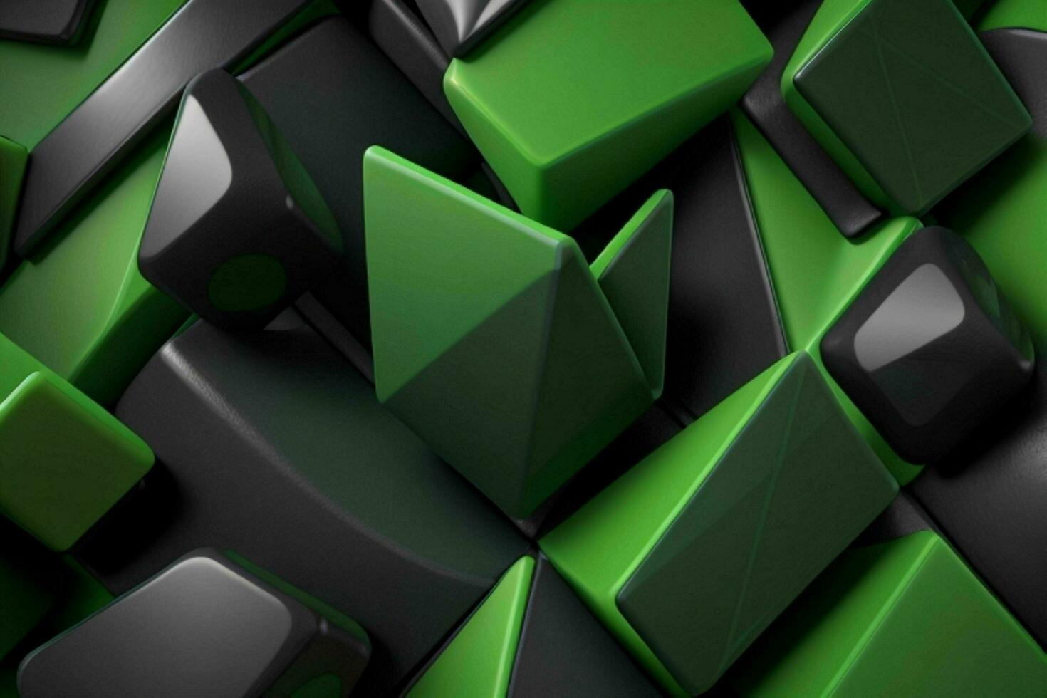 AI generated 3d rendering luxury green and black abstract background. Pro Photo