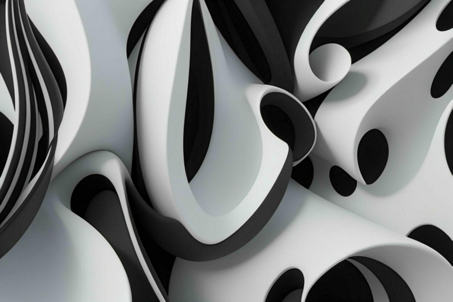 AI generated 3d rendering luxury white and black abstract background. Pro Photo