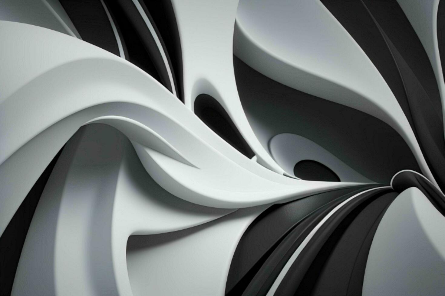AI generated 3d rendering luxury white and black abstract background. Pro Photo