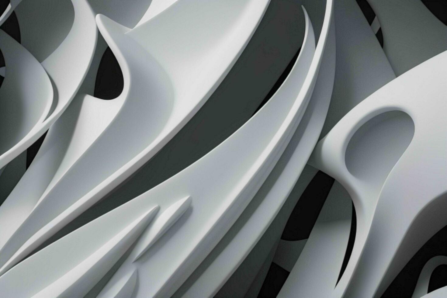 AI generated 3d rendering luxury white and black abstract background. Pro Photo