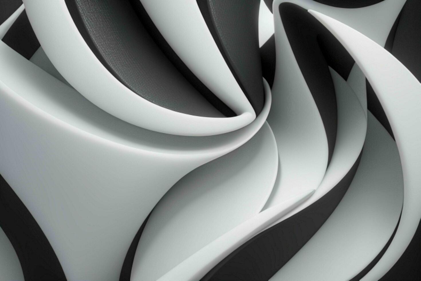 AI generated 3d rendering luxury white and black abstract background. Pro Photo