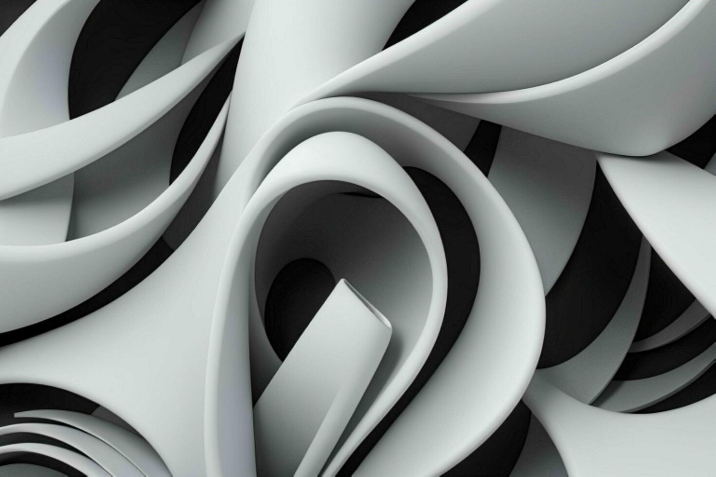 AI generated 3d rendering luxury white and black abstract background. Pro Photo