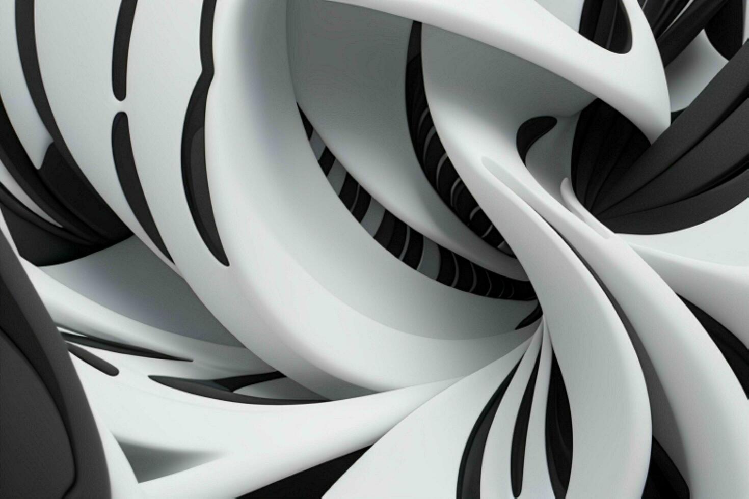 AI generated 3d rendering luxury white and black abstract background. Pro Photo