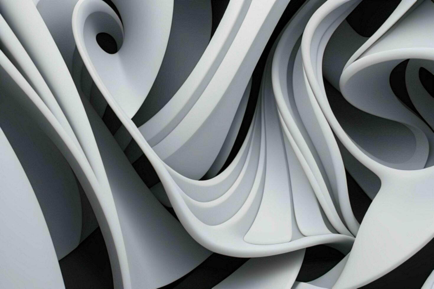 AI generated 3d rendering luxury white and black abstract background. Pro Photo
