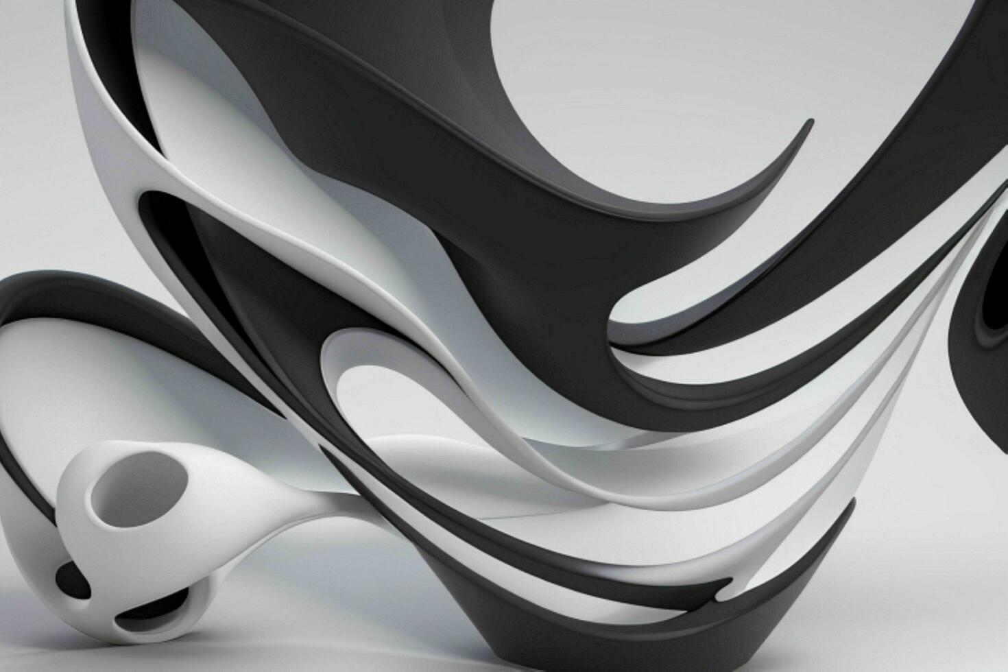 AI generated 3d rendering luxury white and black abstract background. Pro Photo