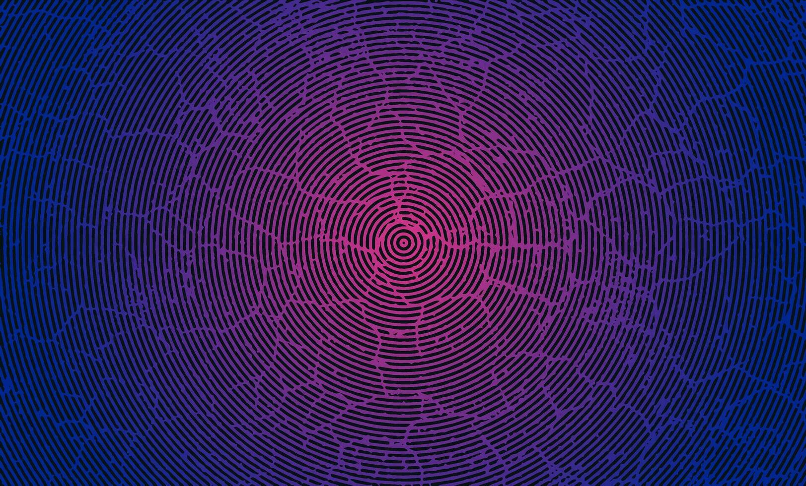 a purple and blue fingerprint effect with grungy background with a circular pattern vector