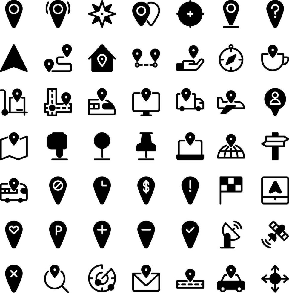 Vector of Location Icon Set. Perfect for user interface, new application.