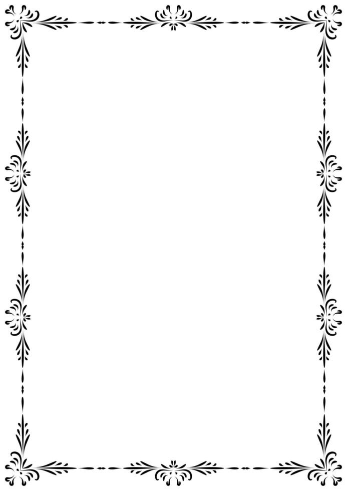 Frame and border element with vintage style divider. Decorative ornament design for page, frame, template, paper, new year card, certificate, wedding invitation. photo
