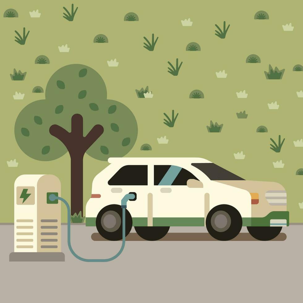 electric car illustration vector