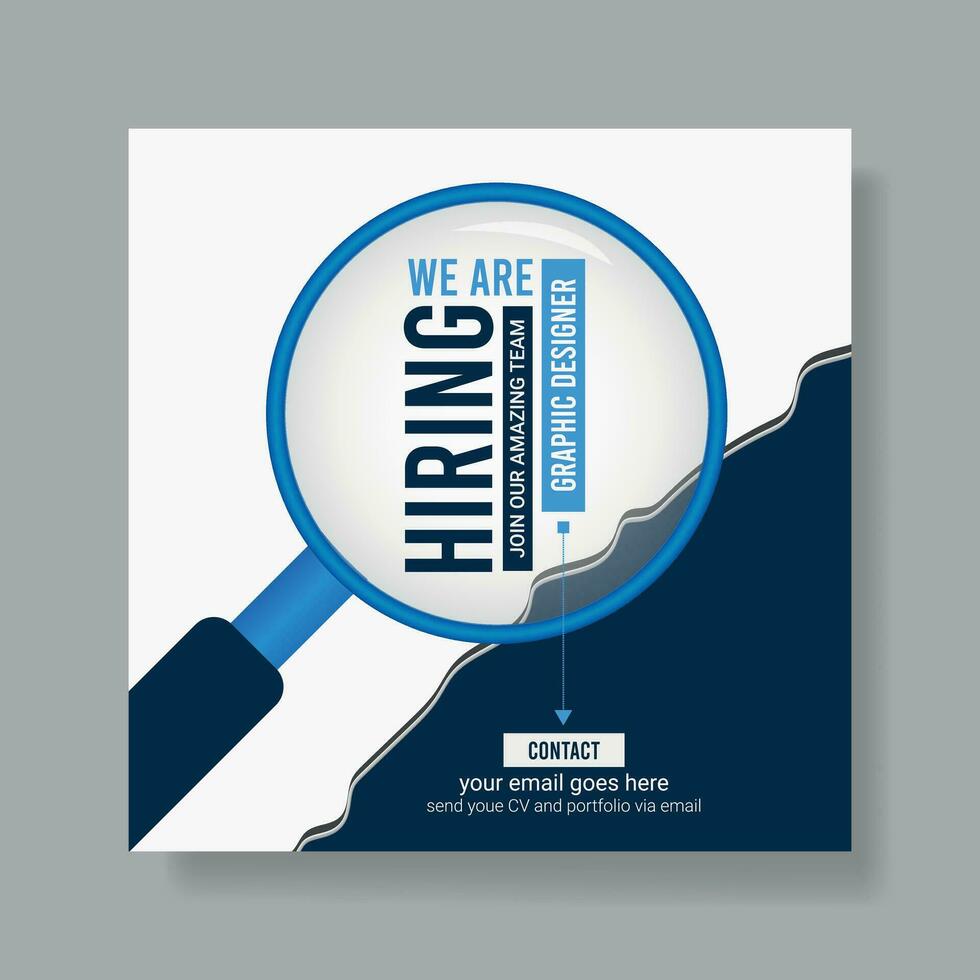 Job Hiring Social Media Post Banner Template, We Are Hiring Post Layout, Editable Hiring Post Design vector