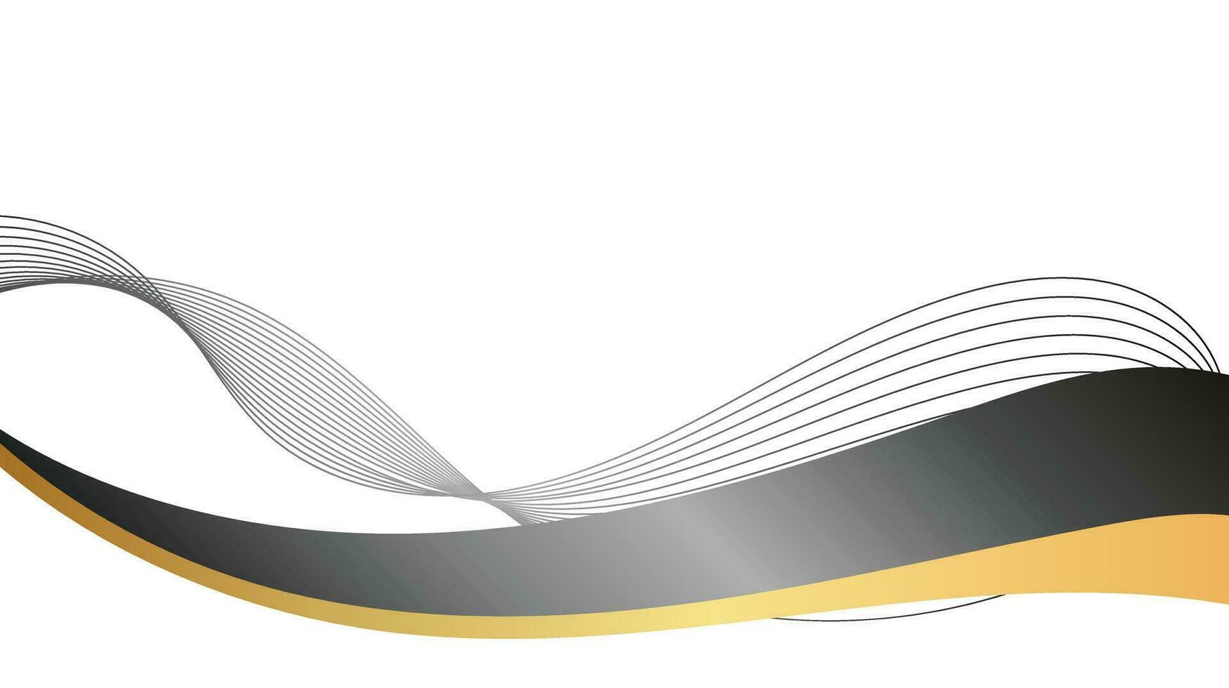 Abstract white background design with gold silver waves and lines vector