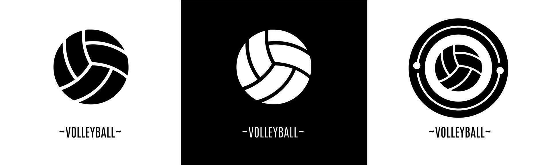 vóleibol logo colocar. colección de negro y blanco logotipos valores vector. vector