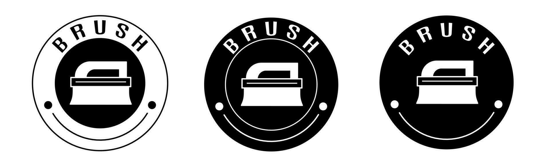 Black and white illustration of brush icon in flat. Stock vector. vector