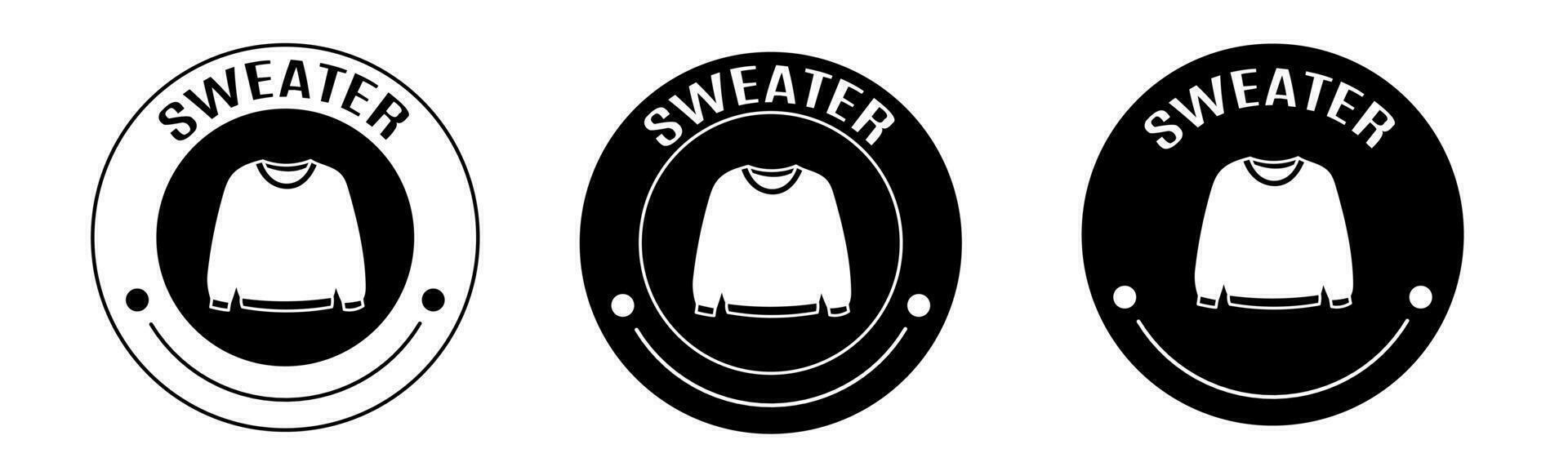 Black and white illustration of sweater icon in flat. Stock vector. vector