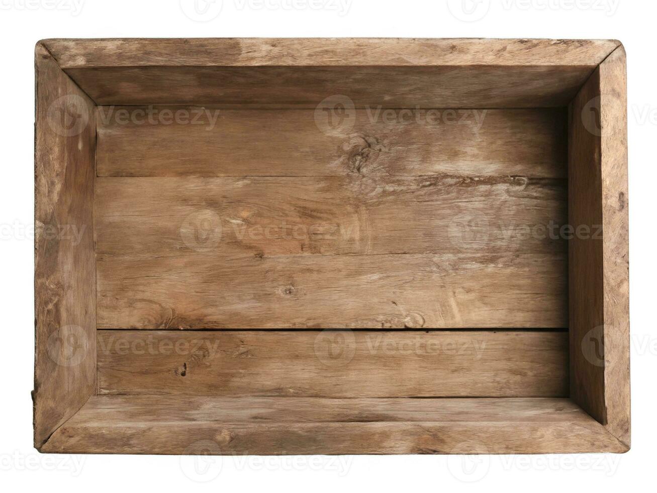 vacío de madera caja aislado en blanco foto