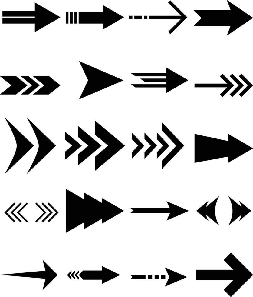 Arrow Flat Icon Elements Set vector