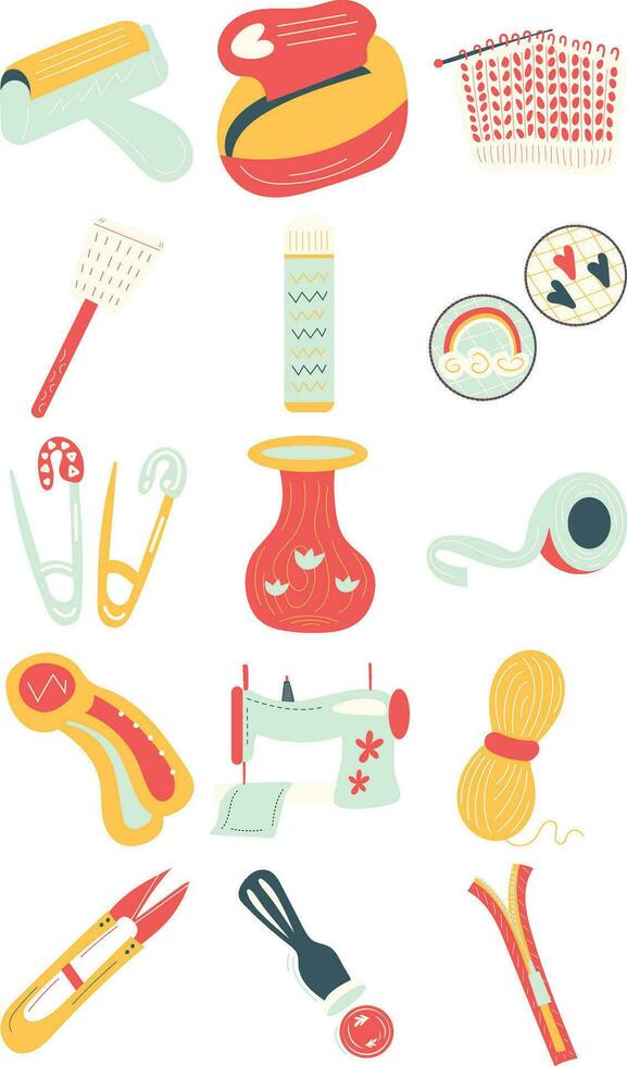 Art and Craft Essential Illustration Set vector