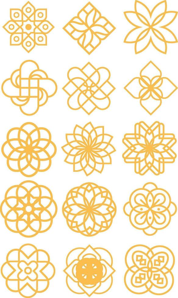 Geometric Flower Logo Element vector