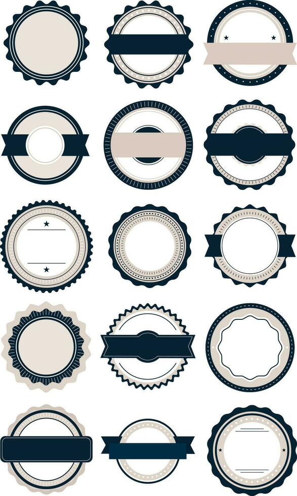 Circle Badge Elements Set vector