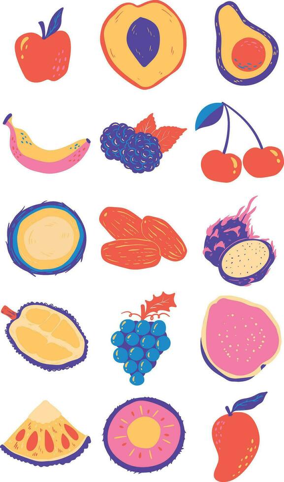 Organic Fruit Elements Set vector