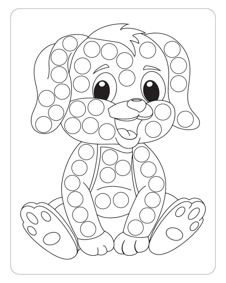 Bunny Dot Marker for Coloring Pages vector