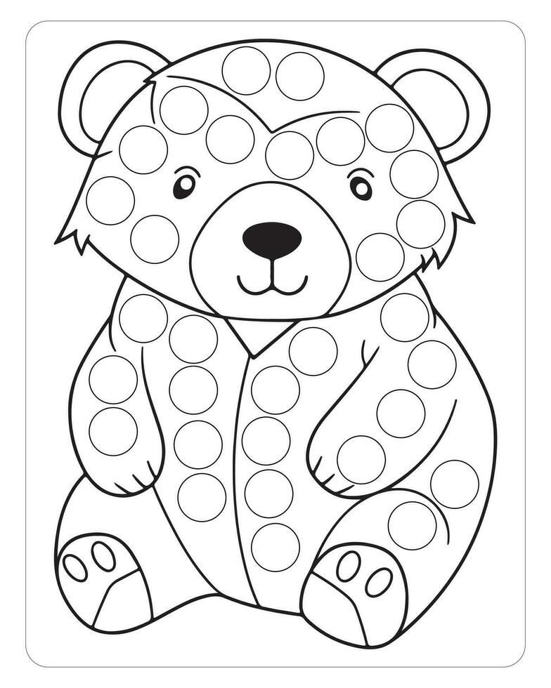 Panda dot marker for coloring pages vector