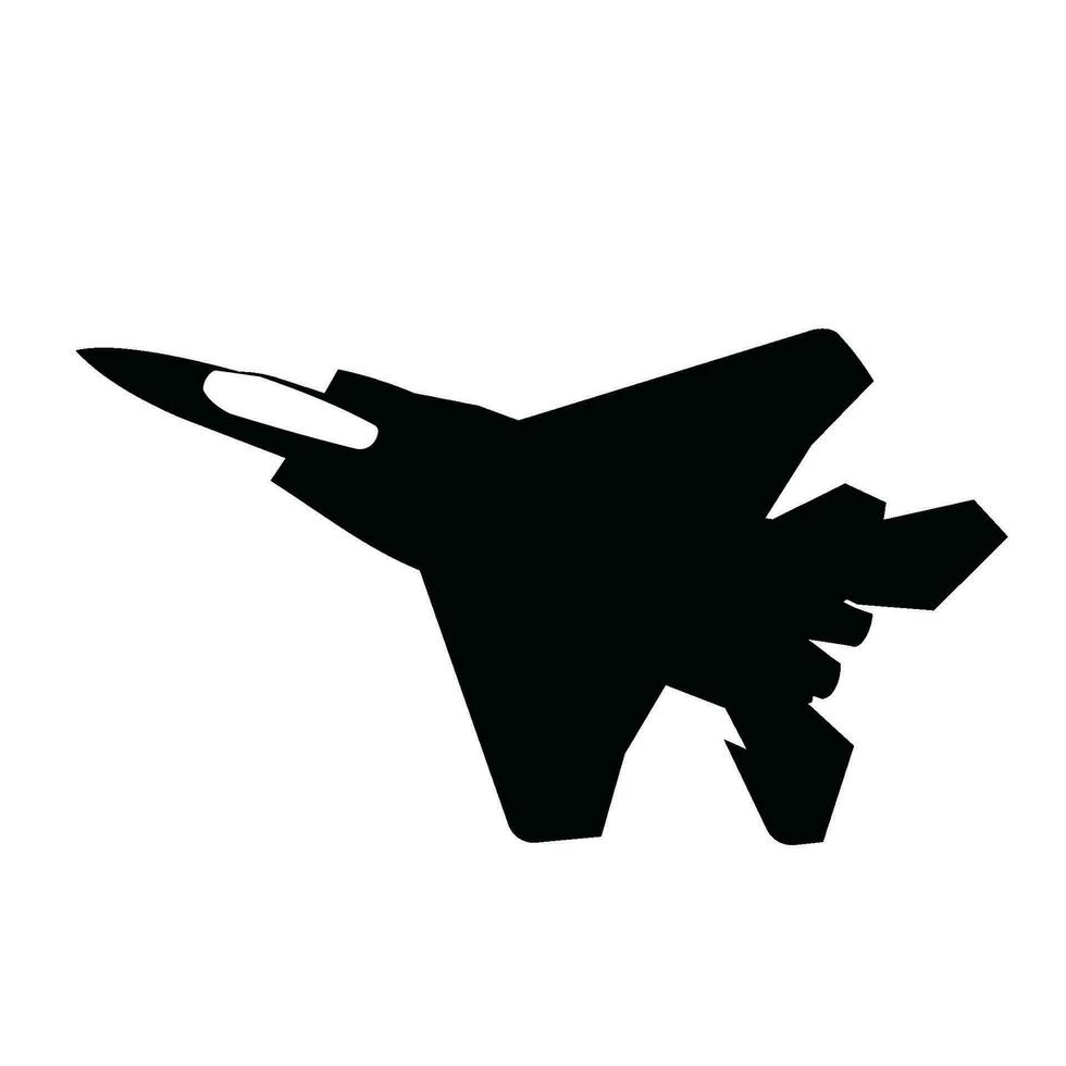 modern f15 jetfighter icon silhouette vector