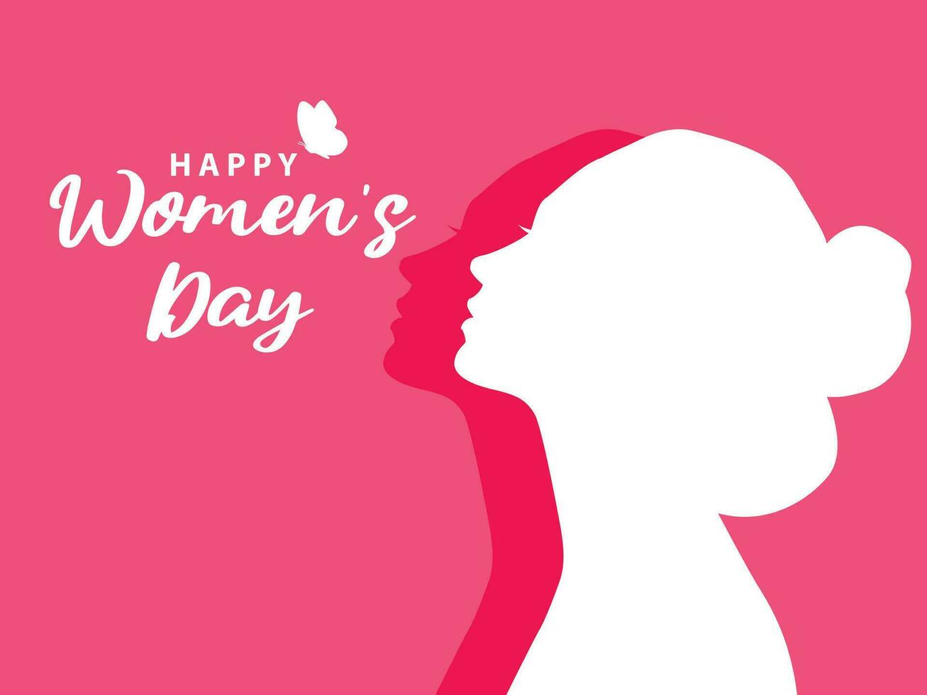 women's day pink silhouette background vector