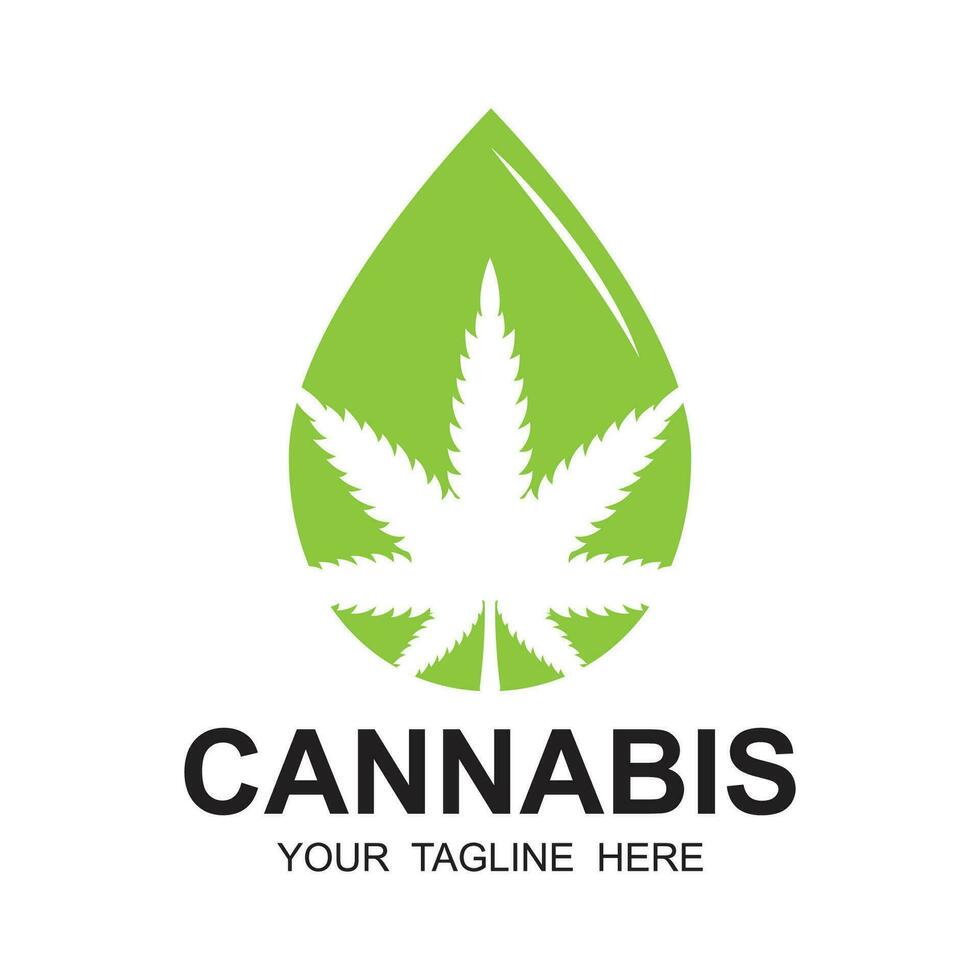 Cannabis leaf logo vector icon illustration design