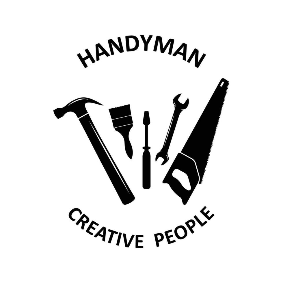 handyman logo vector icon illustration template