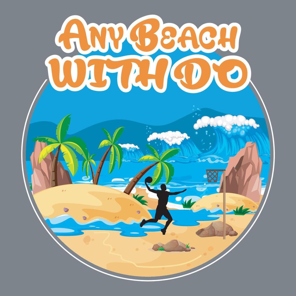 Summer t shirt design, Beach t-shirt Design, Summer beach vibes graphic print design for t shirt print vector