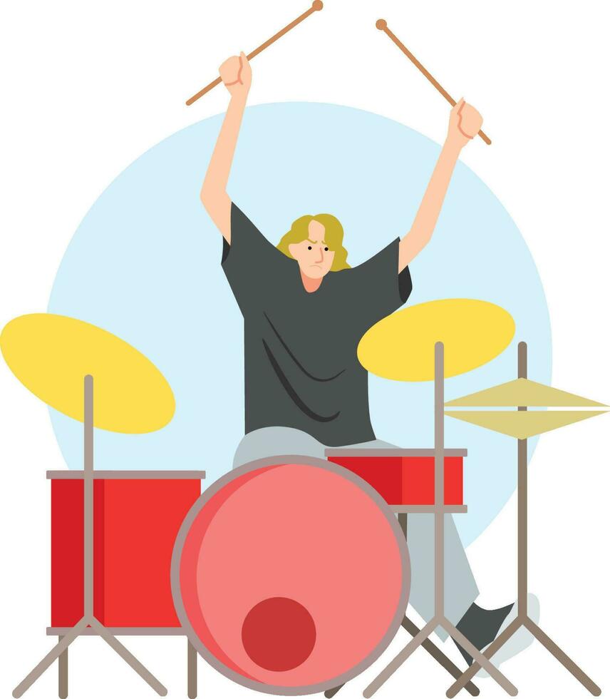 palying drum illustration vector