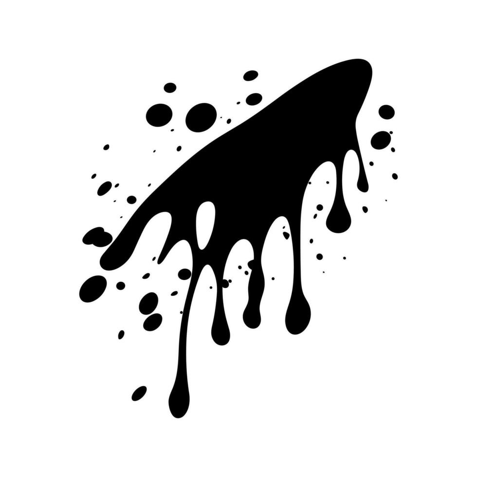 Ink drops and splash vector isolated on a white background, A Paint Splatter black vector Silhouette, Drips ink splatter