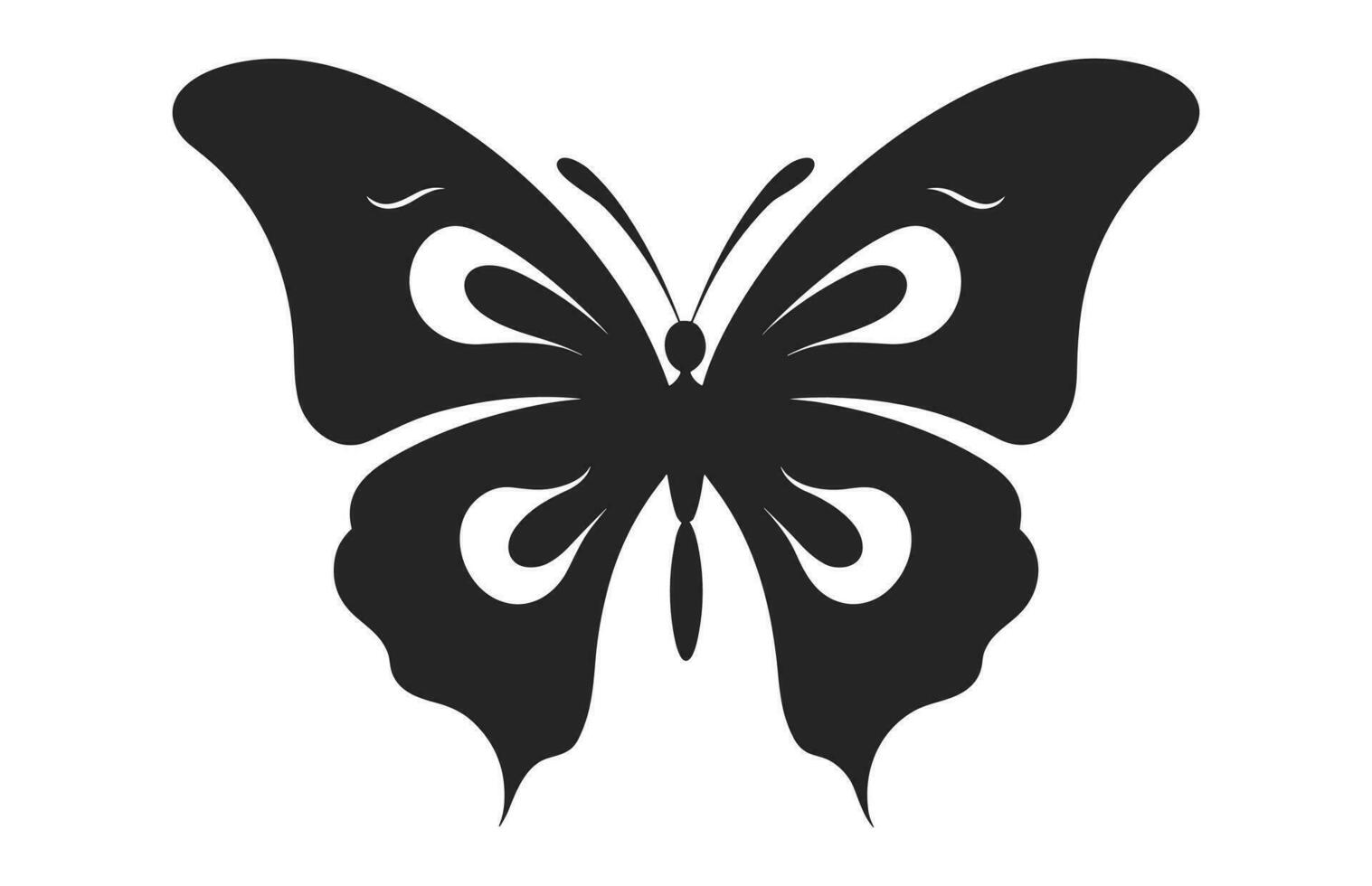 un hermosa mariposa silueta aislado en un blanco fondo, un monarca mariposa vector