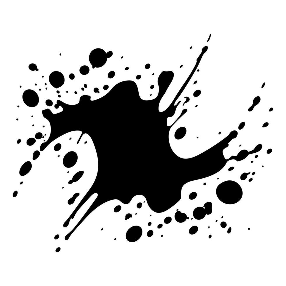 Ink drops and splash vector isolated on a white background, A Paint Splatter black vector Silhouette, Drips ink splatter