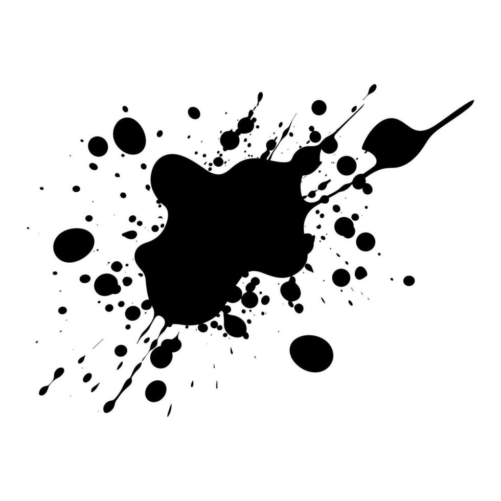 Ink drops and splash vector isolated on a white background, A Paint Splatter black vector Silhouette, Drips ink splatter