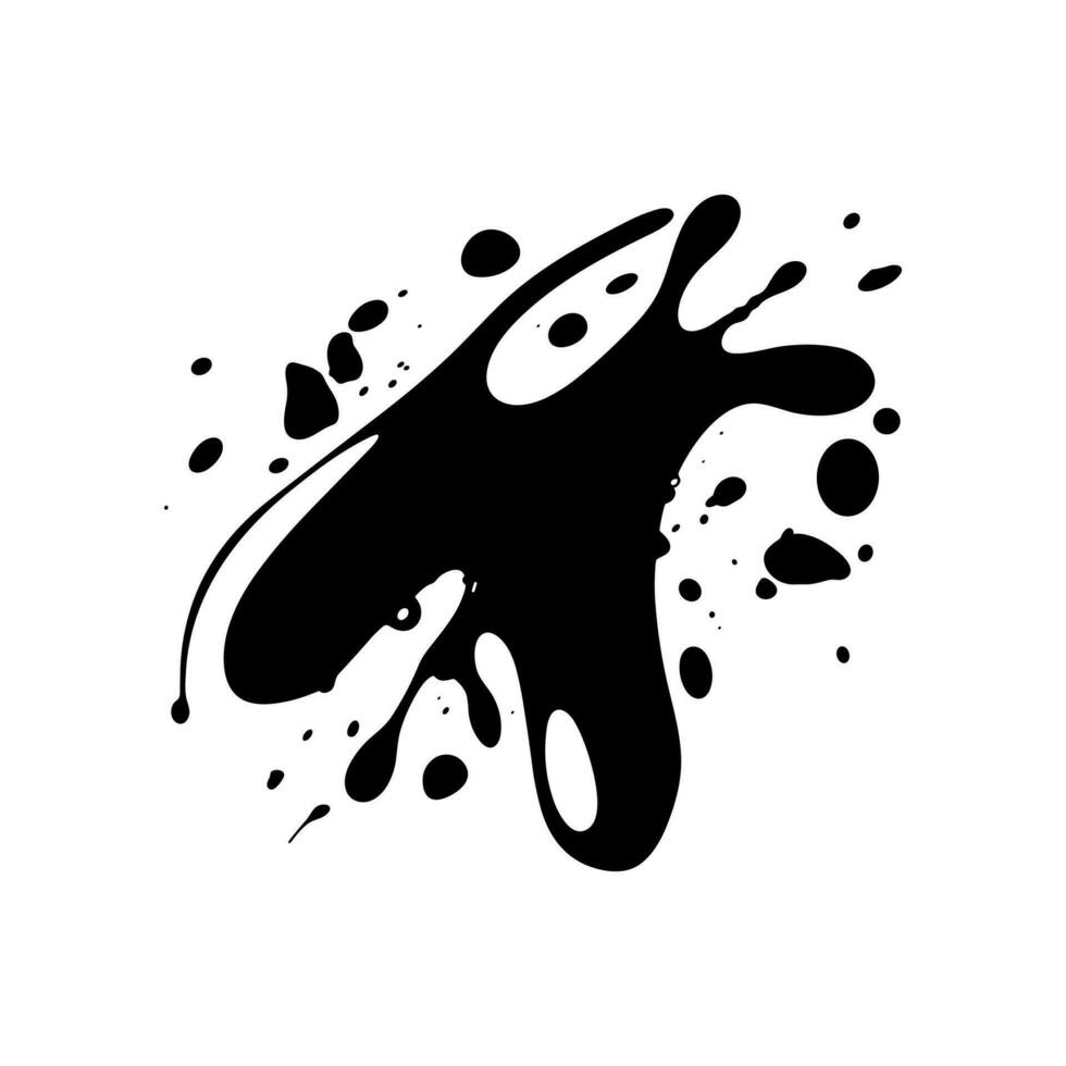 Ink drops and splash vector isolated on a white background, A Paint Splatter black vector Silhouette, Drips ink splatter