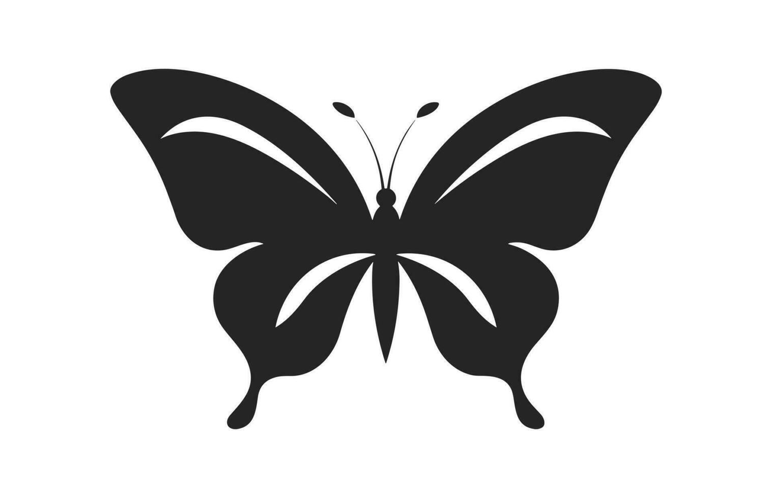 A beautiful Butterfly Silhouette isolated on a white background, A monarch Butterfly Vector