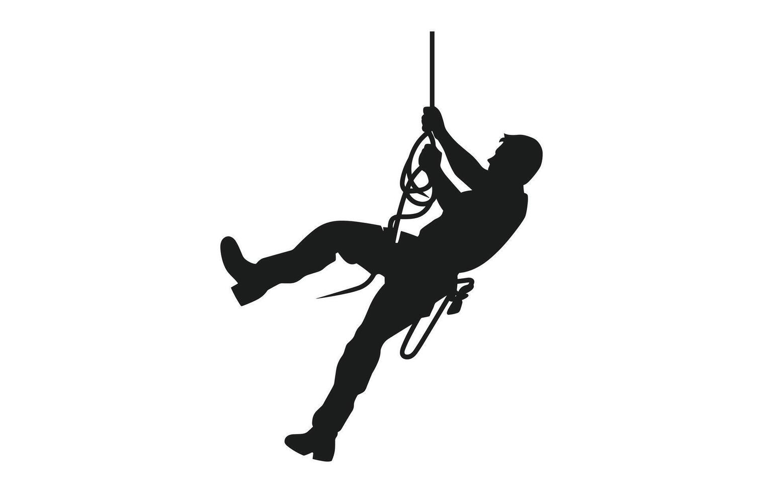 Rappelling Silhouette vector free