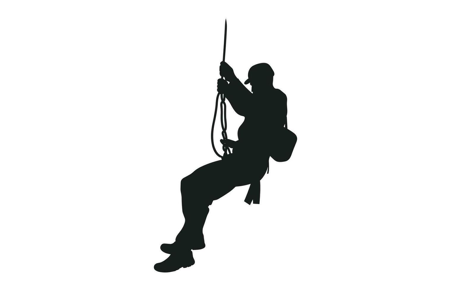 rappel silueta vector aislado en un blanco fondo, un masculino rappelista clipart