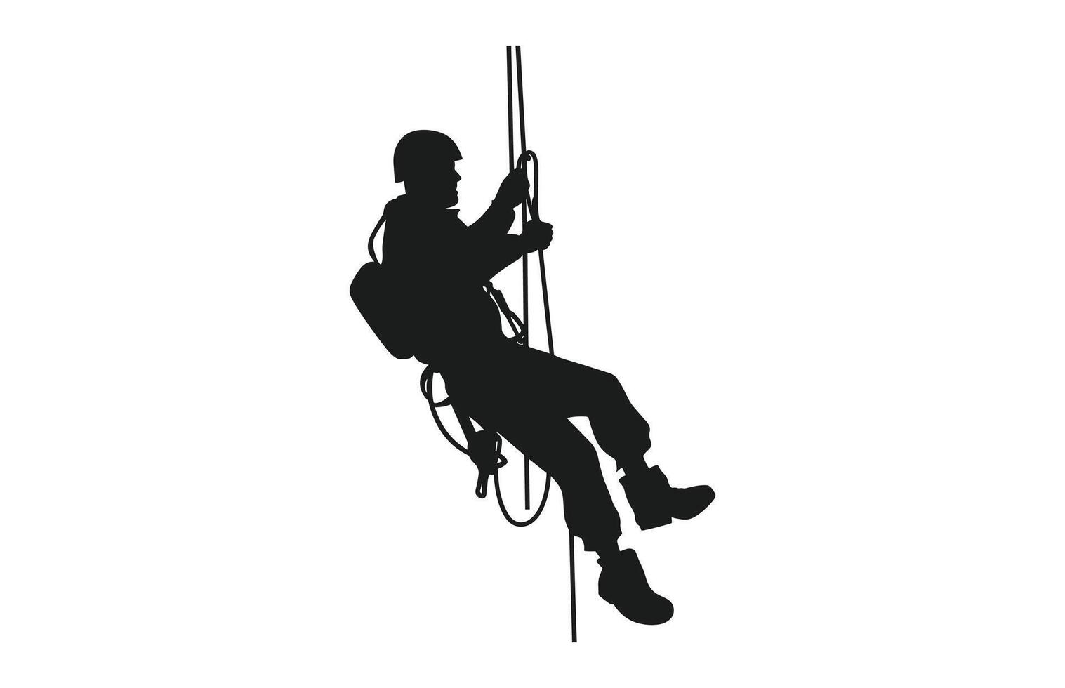 Rappelling Silhouette vector free
