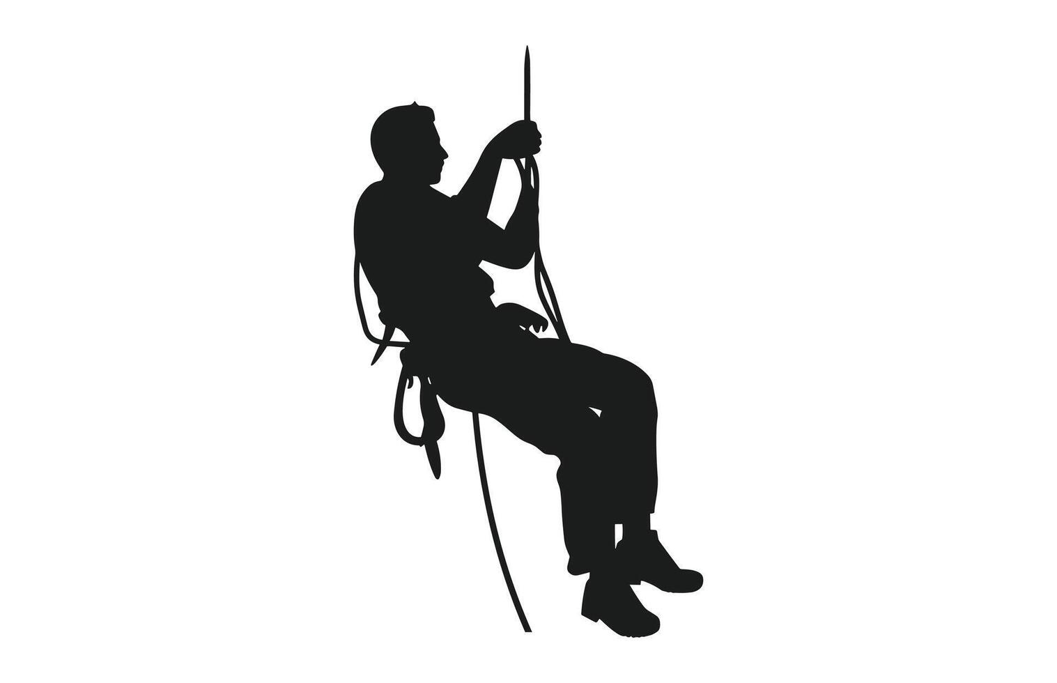 Rappelling Silhouette vector free