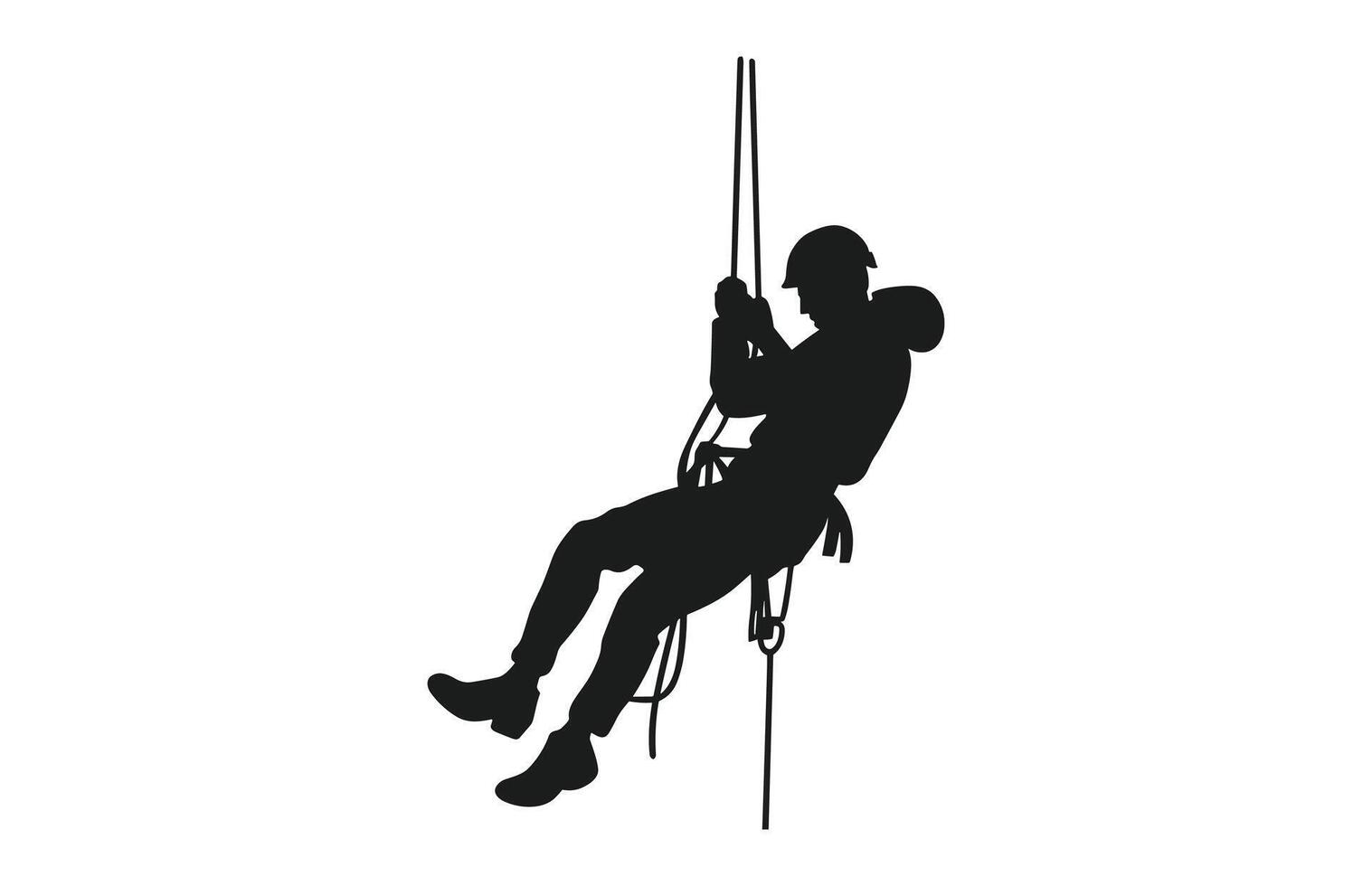 Rappelling Silhouette vector free