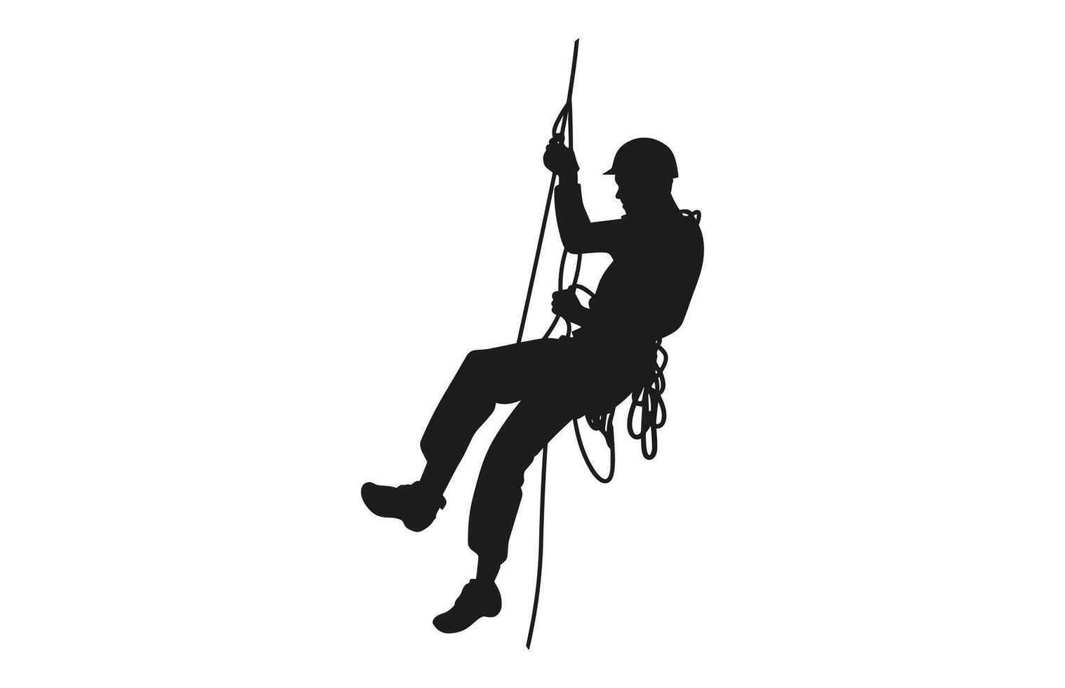 Rappelling Silhouette vector free