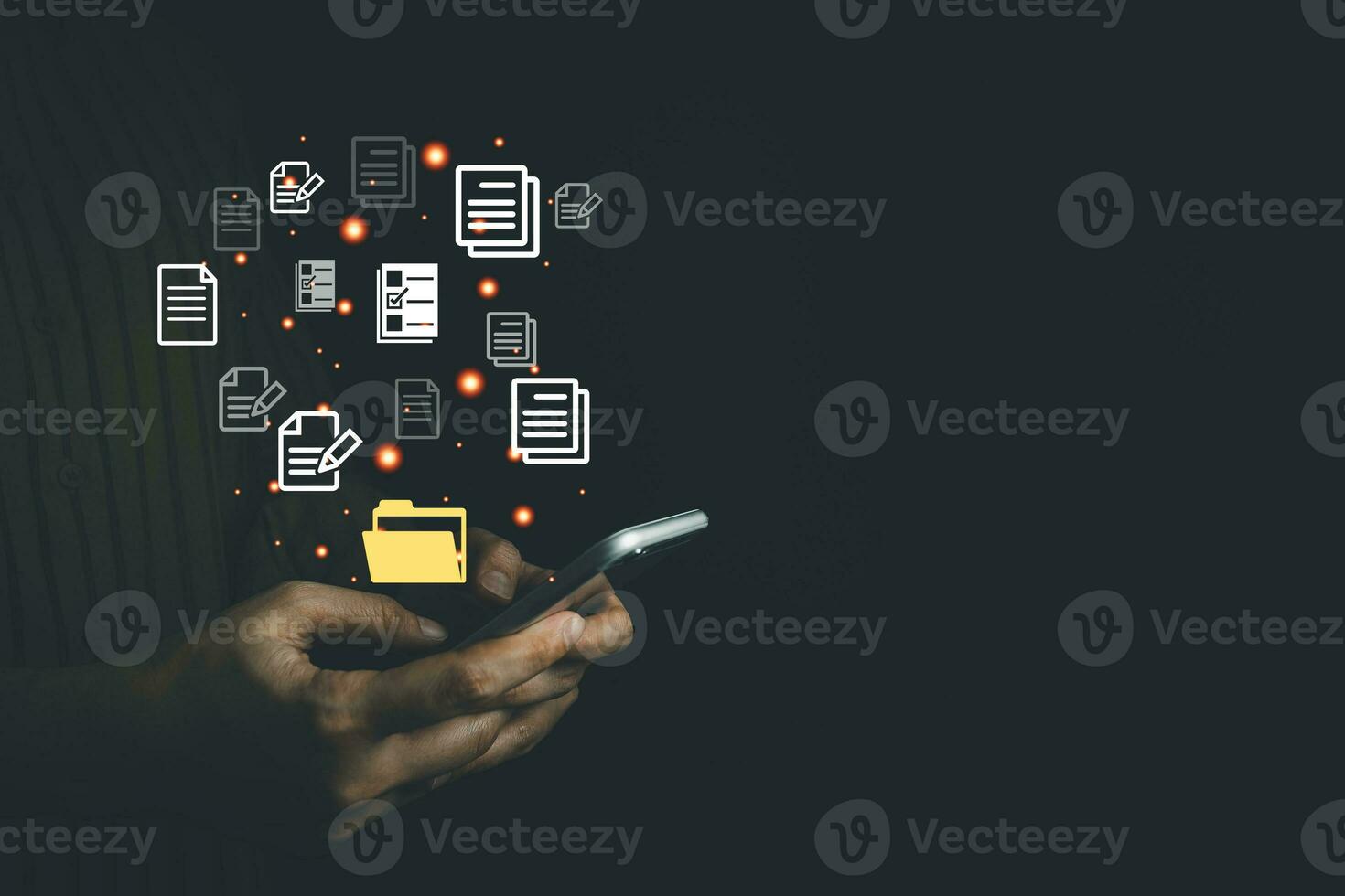 Document Management System, Online document database management, Organization document Organized, automated processes to manage files, ERP enterprise efficient, business technology. photo