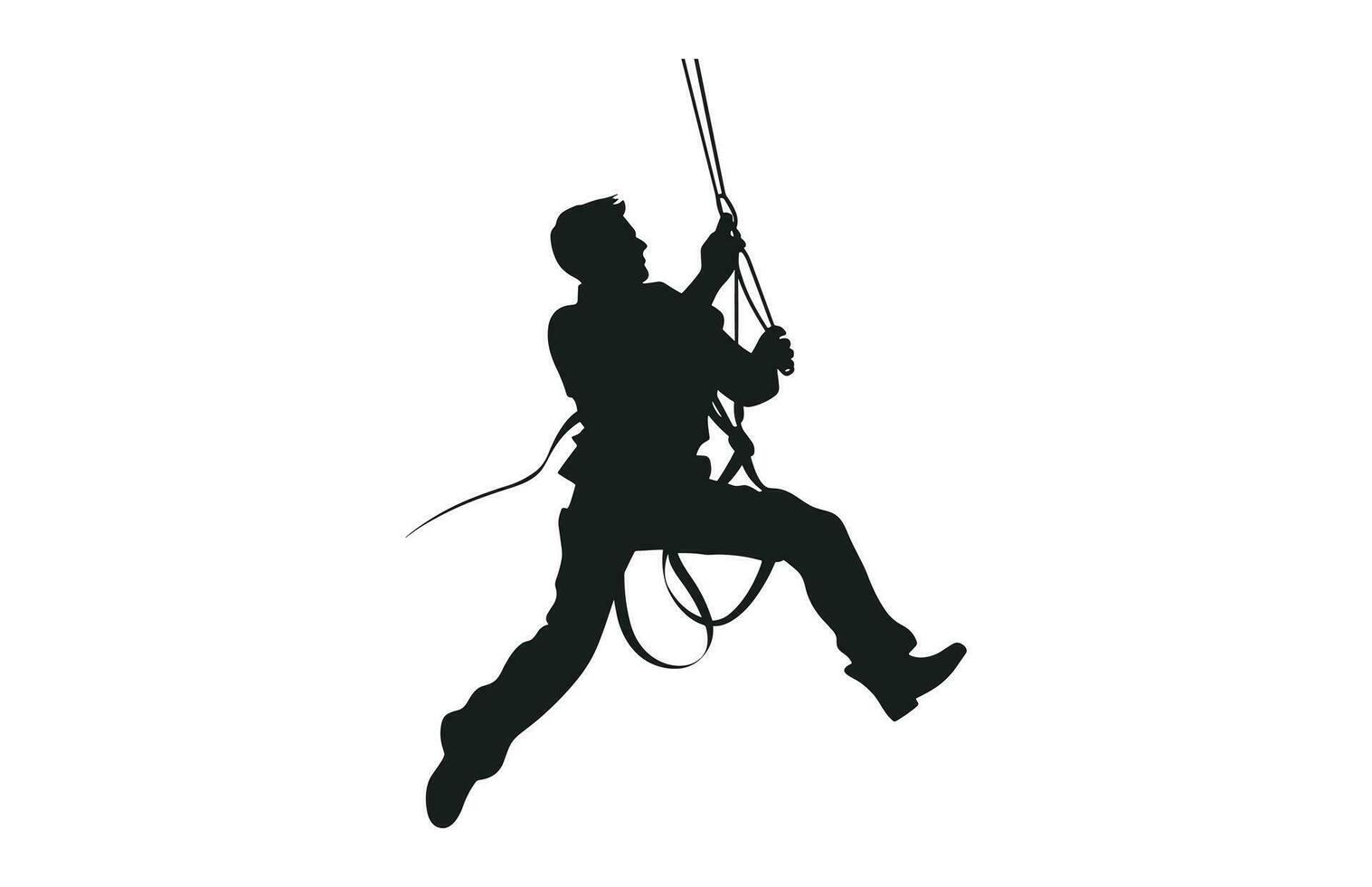 rappel silueta vector aislado en un blanco fondo, un masculino rappelista clipart